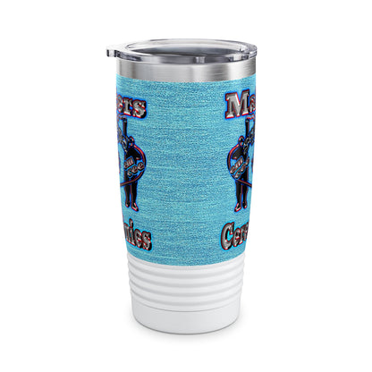 em cee squared - Ringneck Tumbler, 20oz (faded blue)