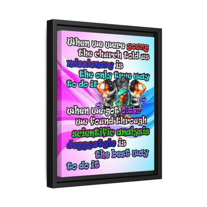 doggystyle - framed canvas art (light blue-pink wave)