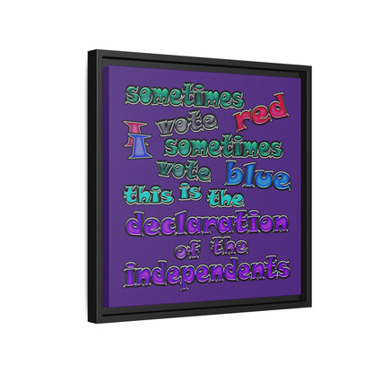 declaration of the independents - framed canvas art (purple)