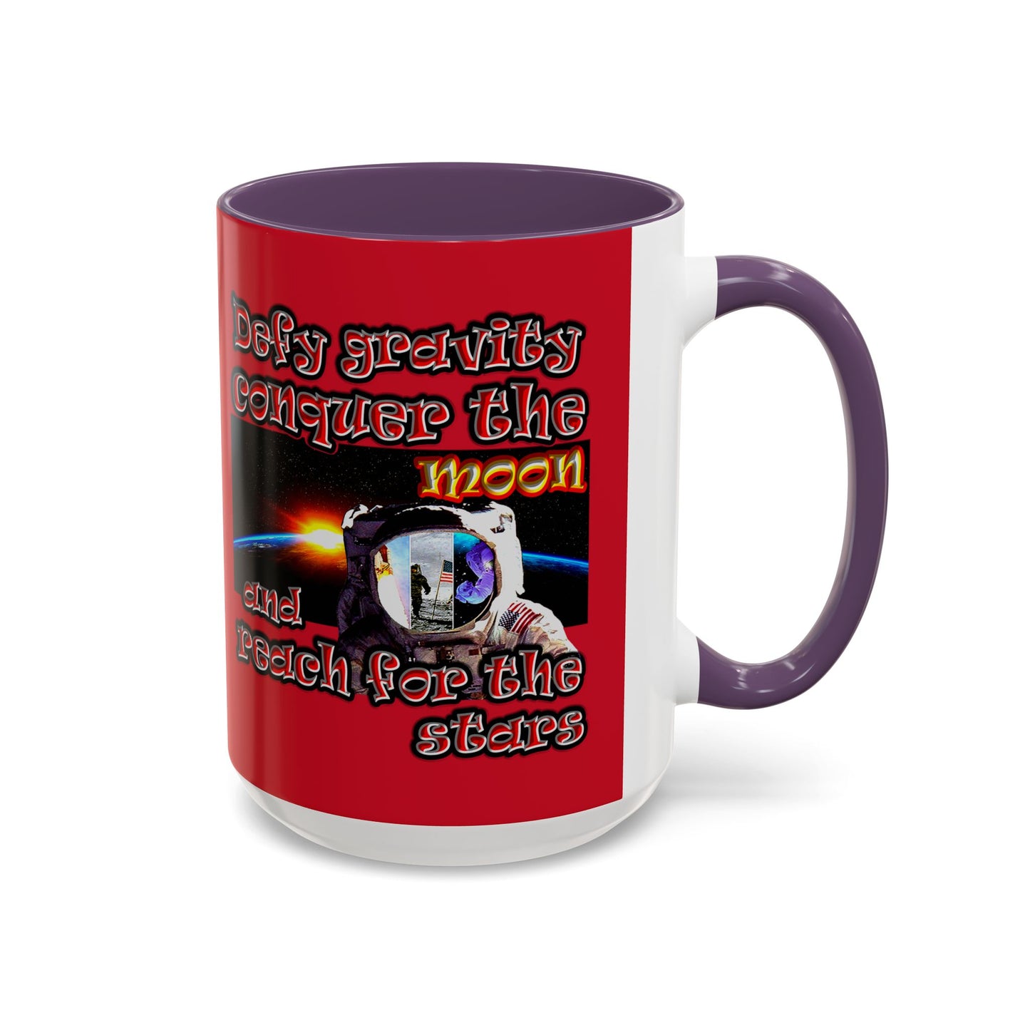 defy conquer reach - Accent Mug (dark red)