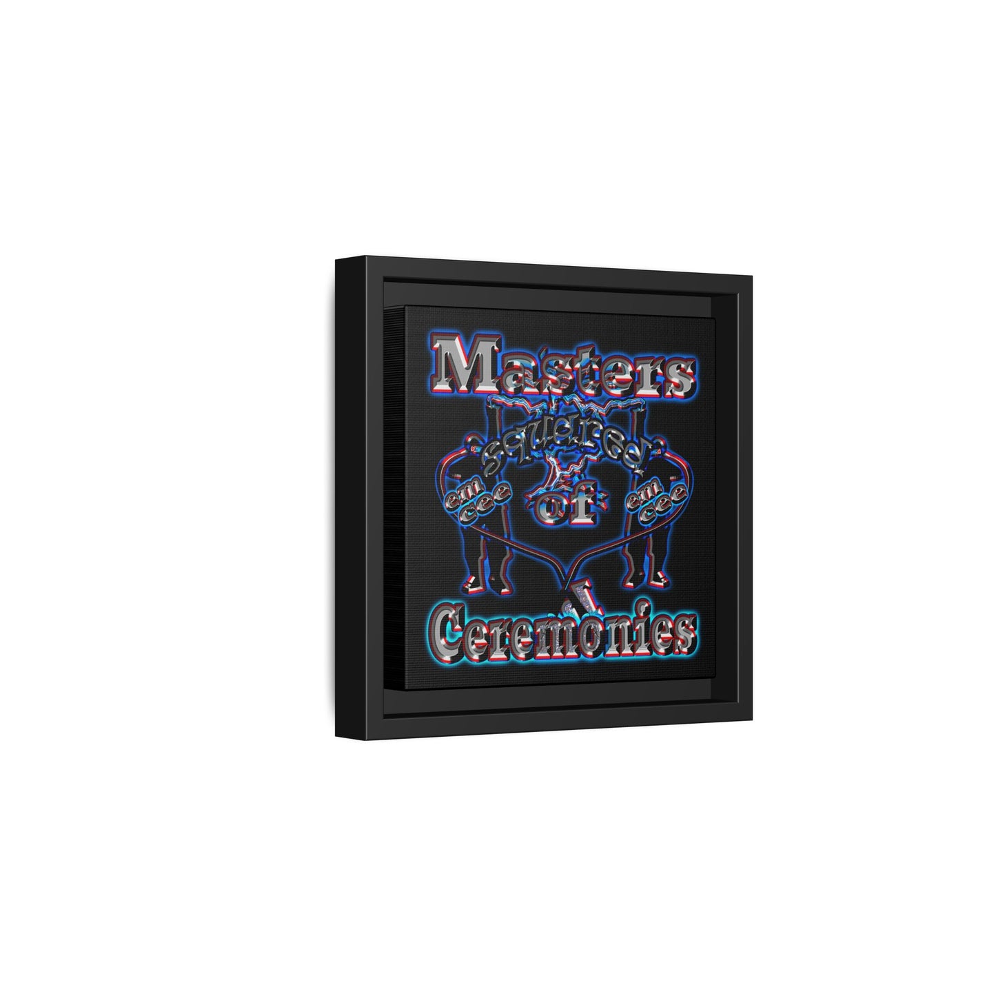 em cee squared - framed canvas art (black)