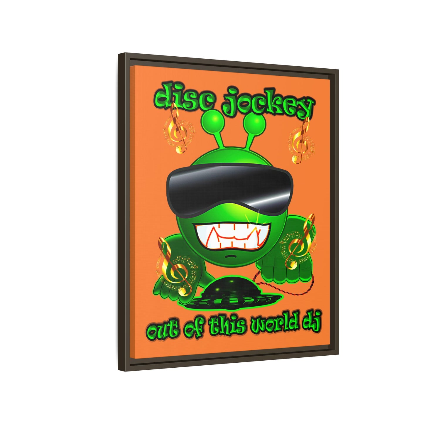 disc jockey - framed canvas art (crusta)