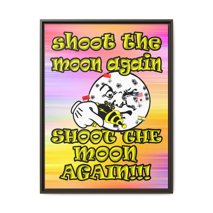 shoot the moon again - framed canvas art (color blur)