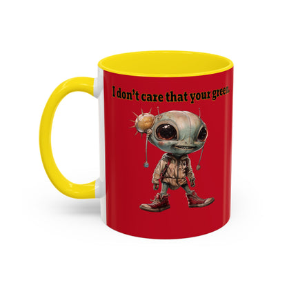 I don't care that your grey - Accent Mug (dark red)