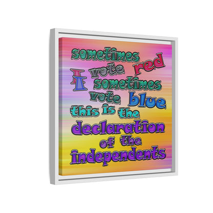 declaration of the independents - framed canvas art (color blur)