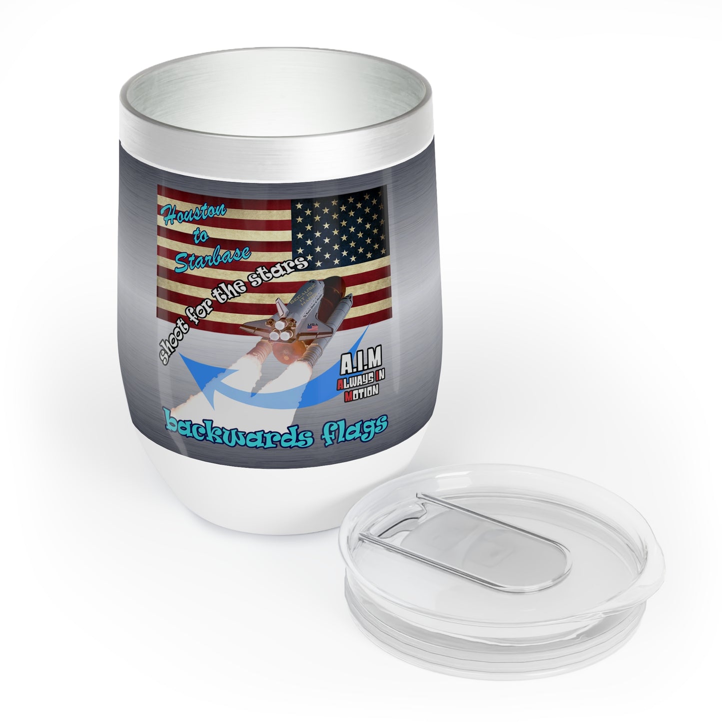 shoot for the stars - Chill Wine Tumbler (brushed nickel)