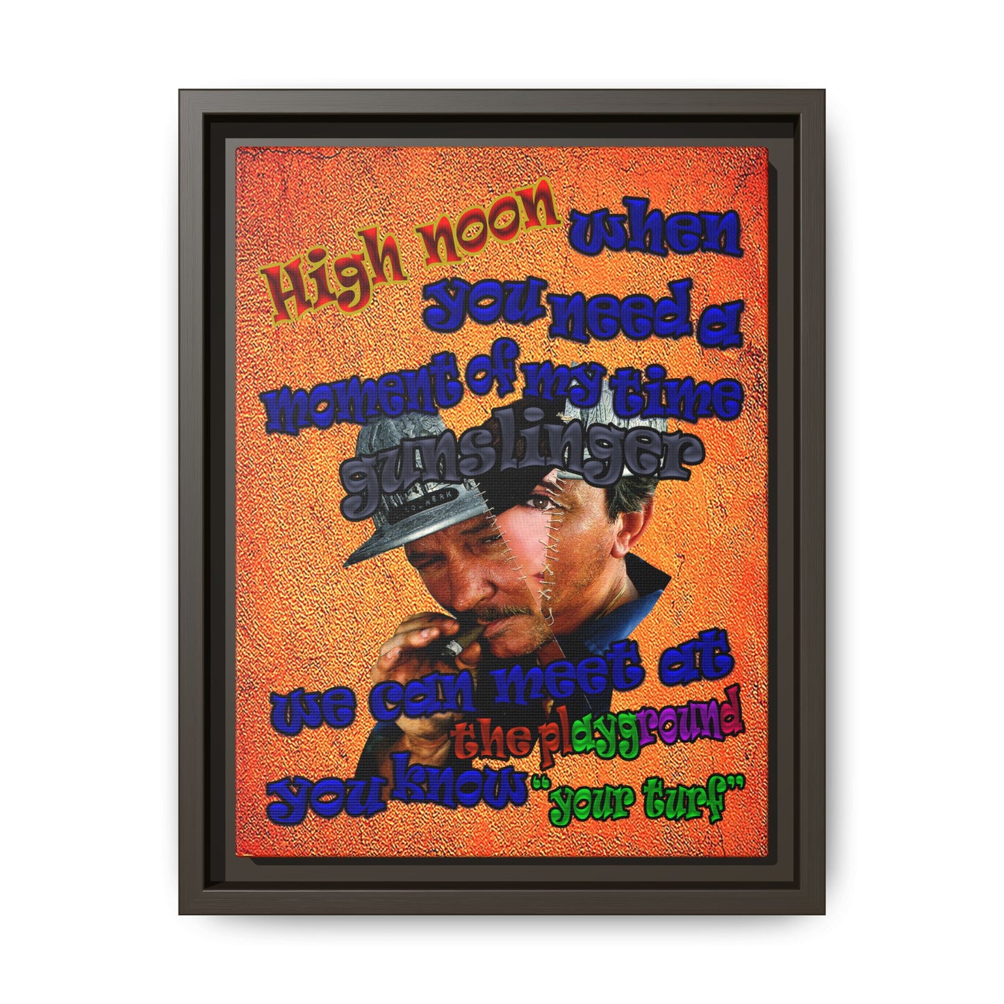 high noon - framed canvas art (burnt orange)