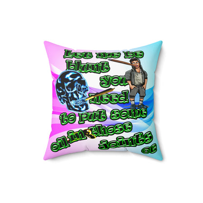 og - Spun Polyester Square Pillow - (light blue-pink wave)