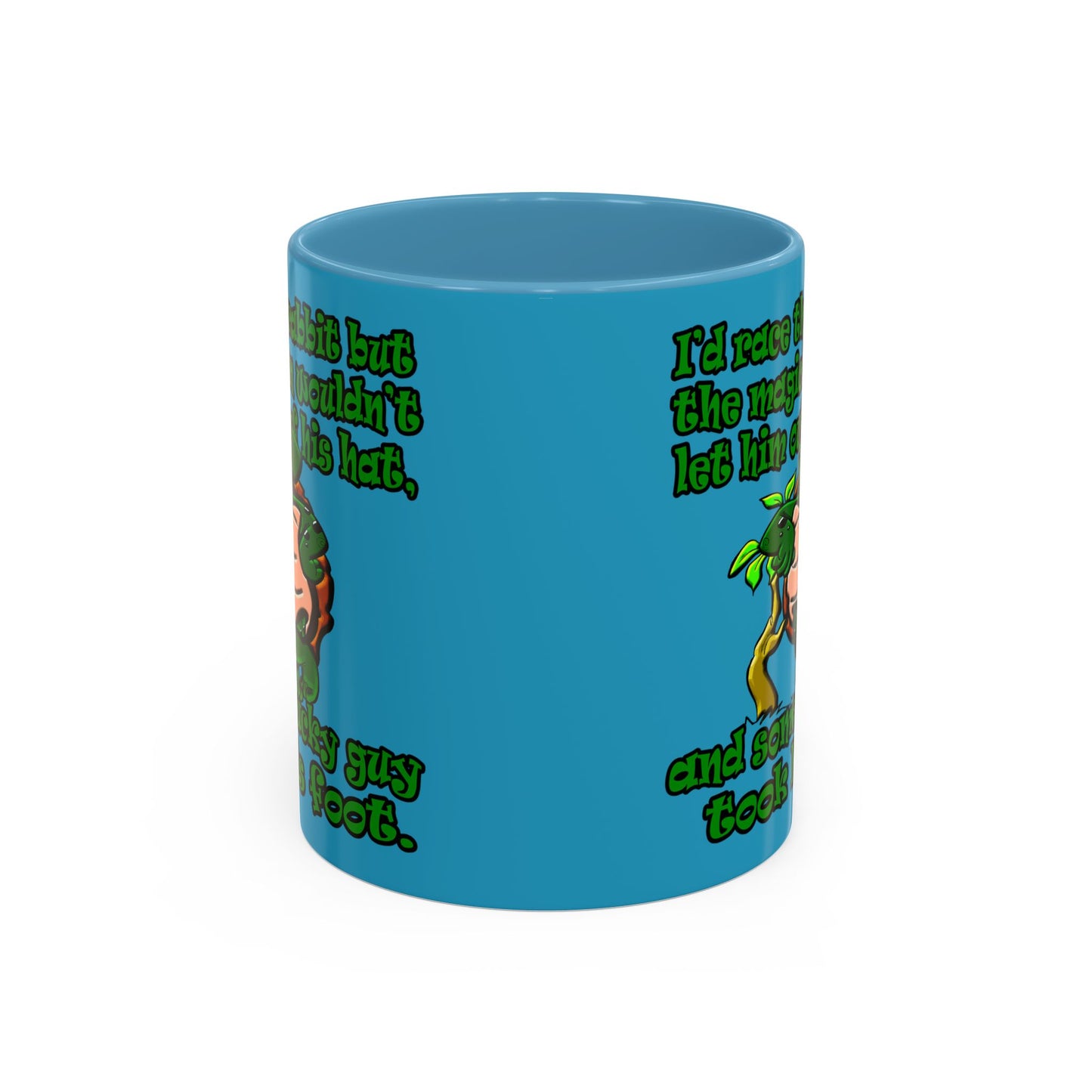 turtle race - Accent Mug (turquoise)