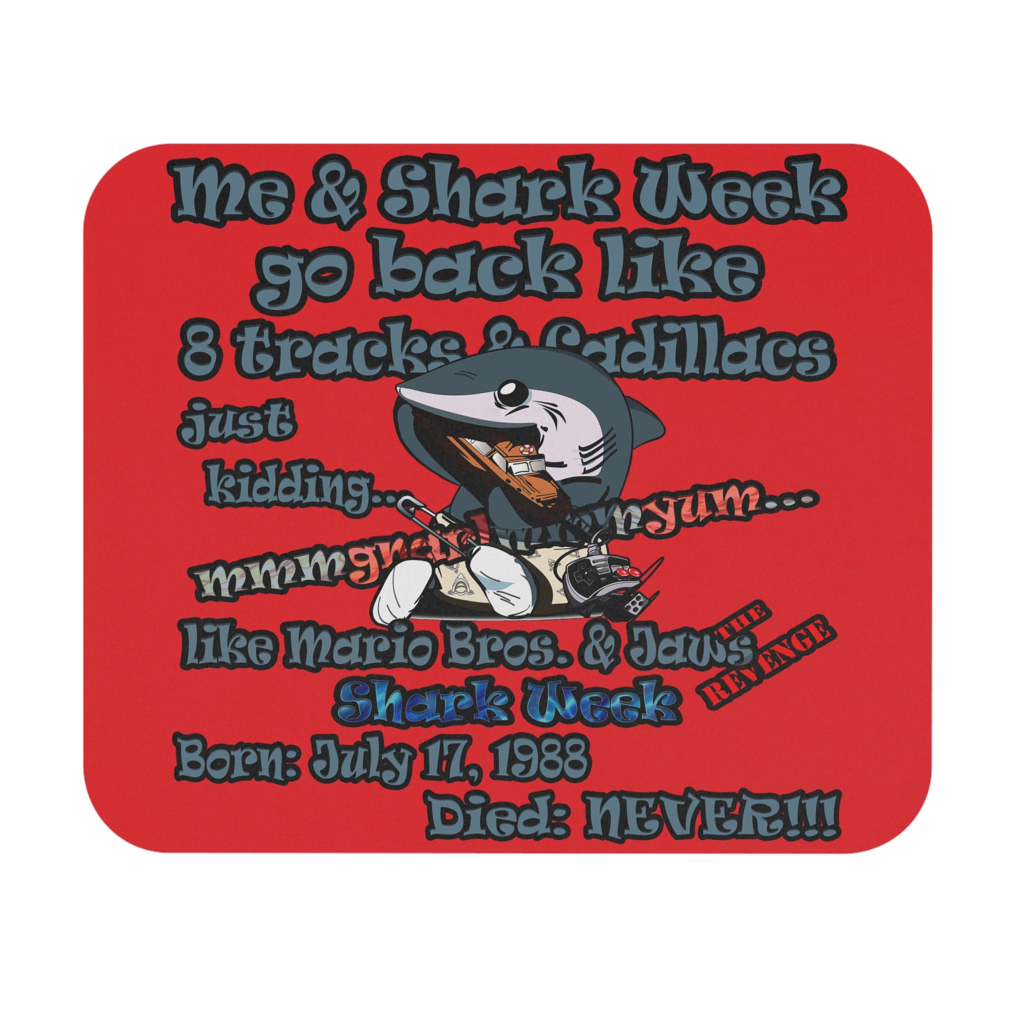shark week - Mouse Pad (Rectangle) - (red)