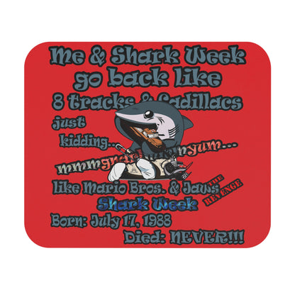 shark week - Mouse Pad (Rectangle) - (red)