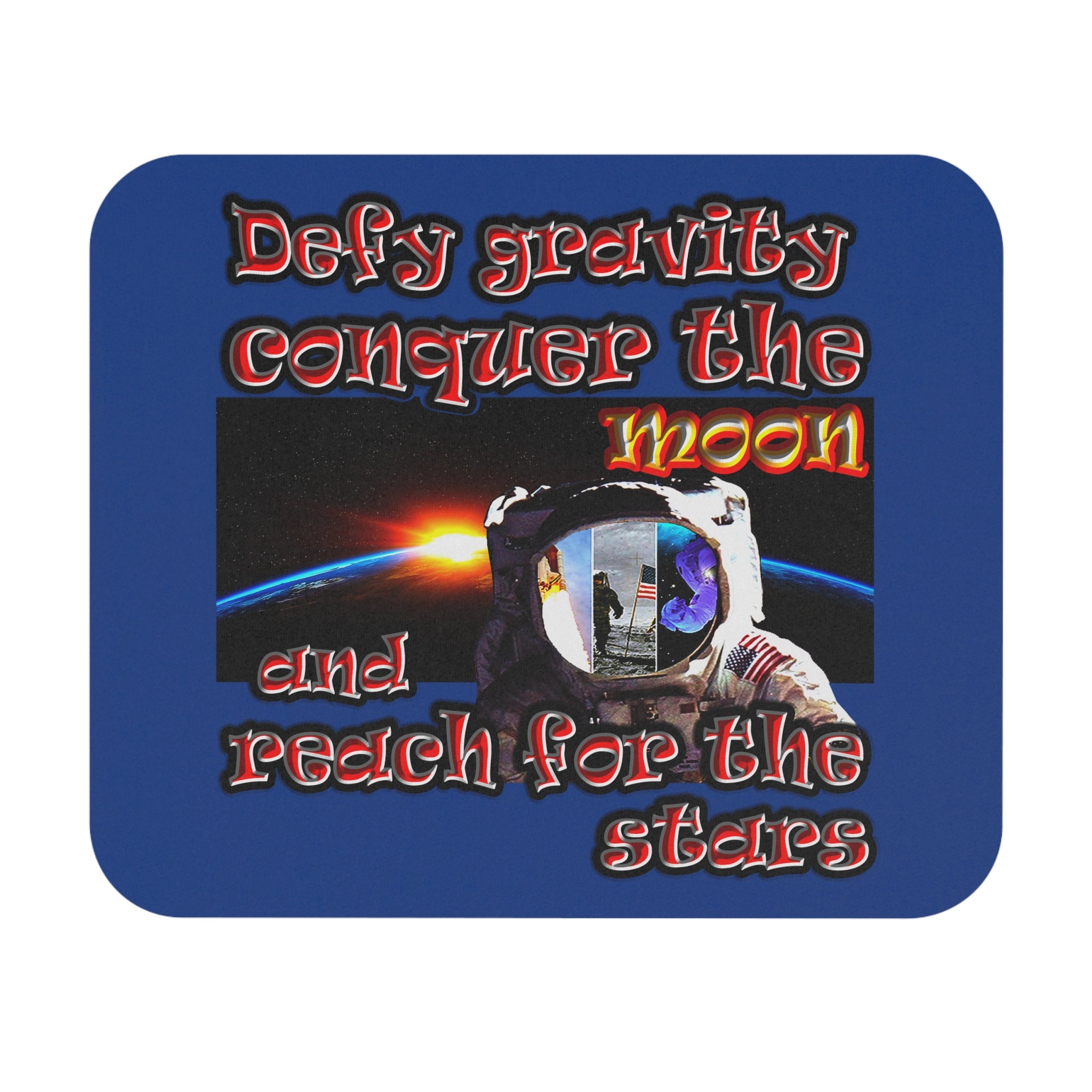 defy conquer reach - Mouse Pad (Rectangle) (dark blue)