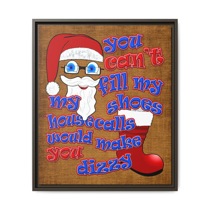 santa's shoes - framed canvas art (brown papyrus)
