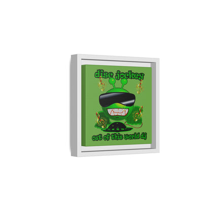 disc jockey - framed canvas art (green)