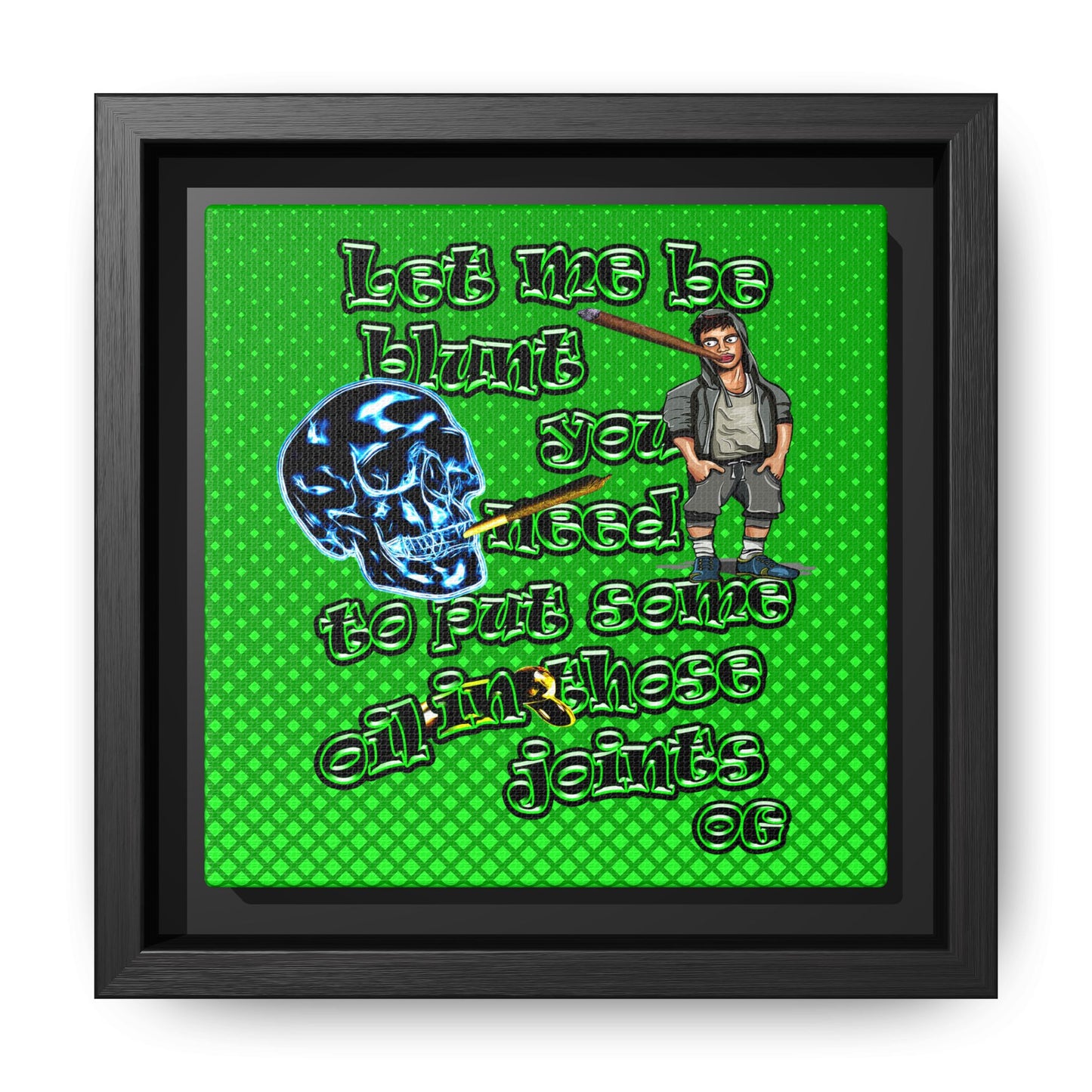 og - framed canvas art (logo green)