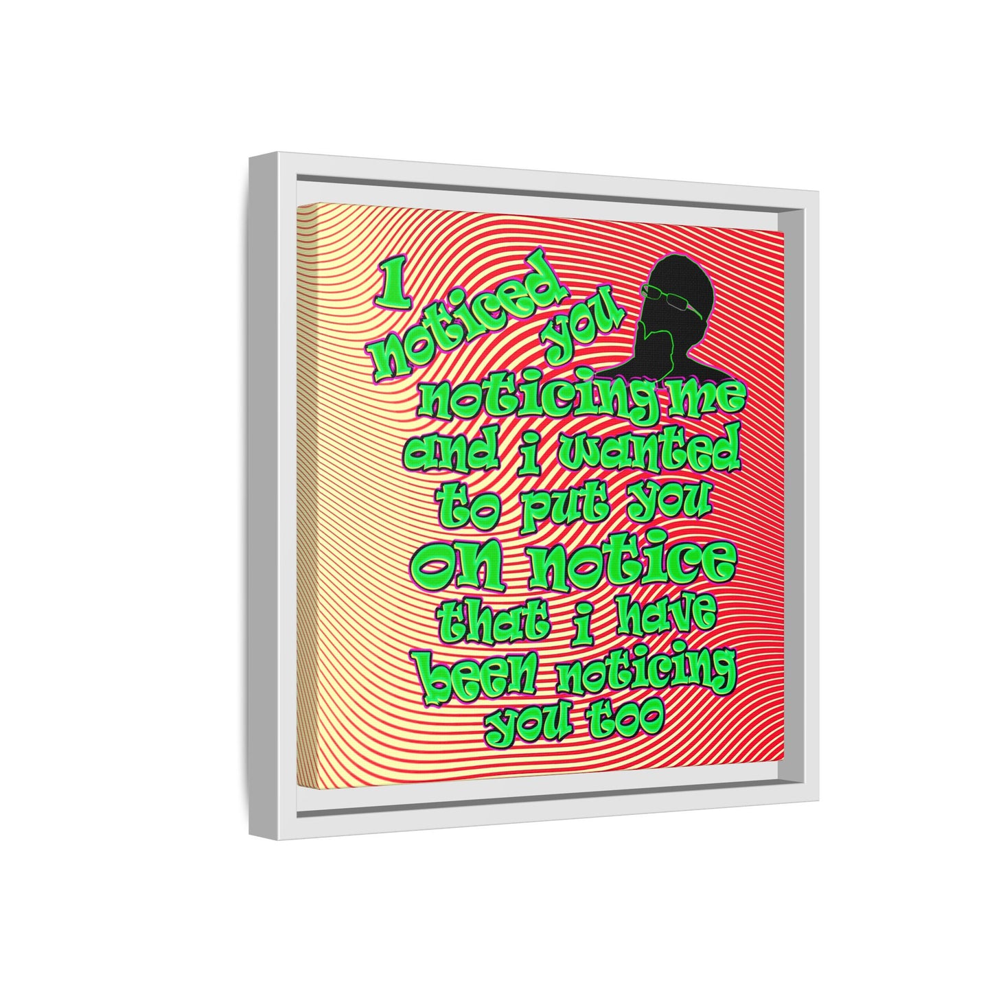 noticed you noticing - framed canvas art (yellow-orange wave)
