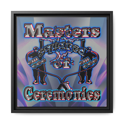em cee squared - framed canvas art (grey-pink wave)