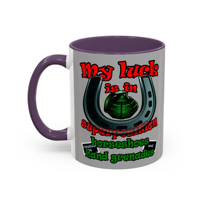 my luck - Accent Mug (light grey)
