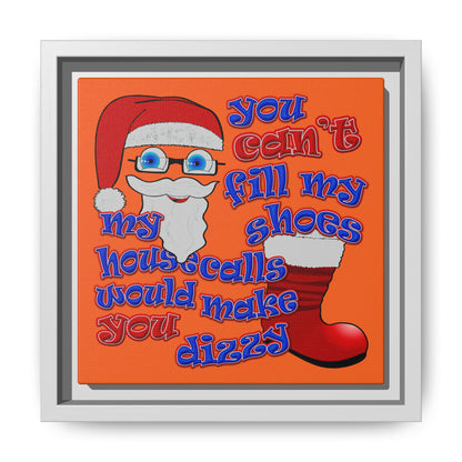 santa's shoes - framed canvas art (orange)
