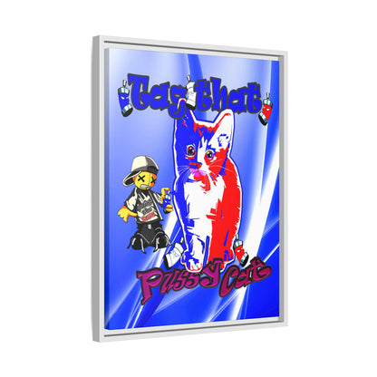 tag that - framed canvas art (blue-white wave)