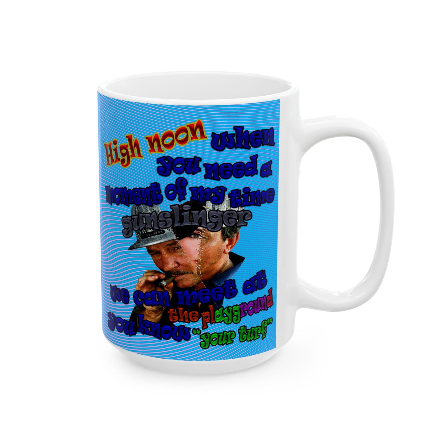 high noon - White Mug (light blue-purple wave)