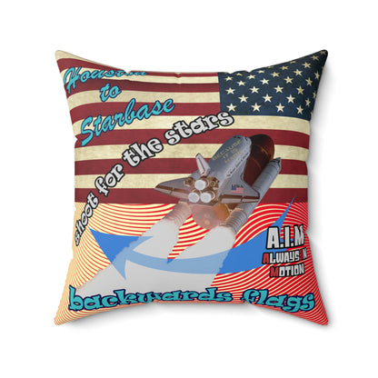 shoot for the stars - Spun Polyester Square Pillow - (yellow-orange wave)