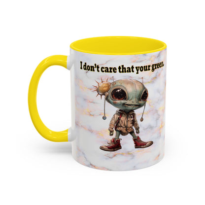 I don't care that your grey - Accent Mug (white marble)