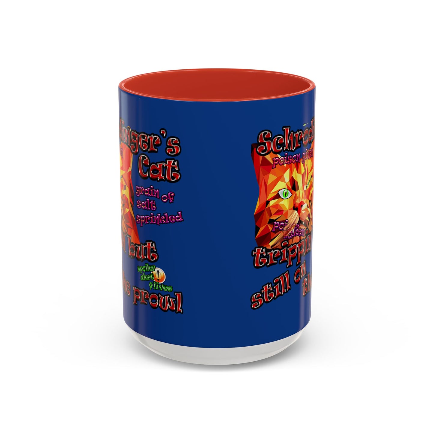schrodinger's cat - Accent Mug (dark blue)