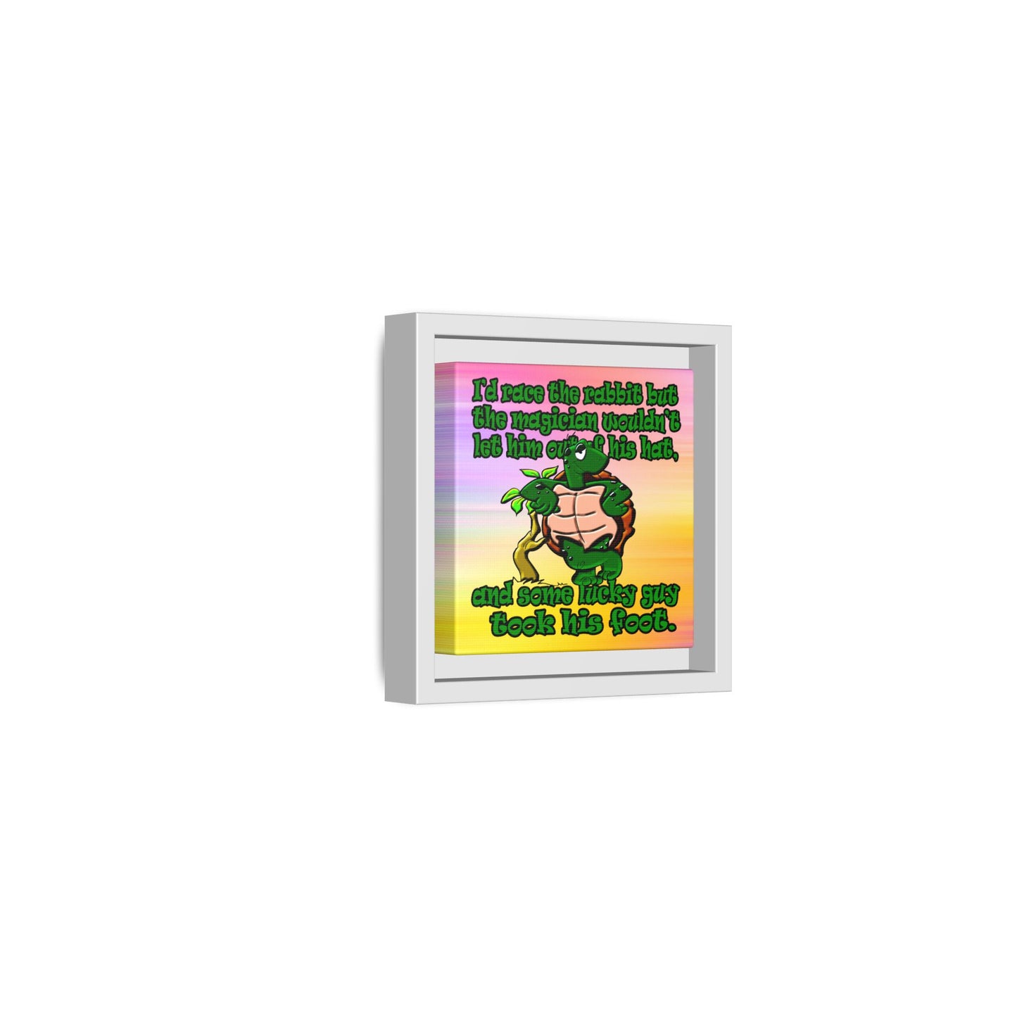 turtle race - framed canvas art (color blur)
