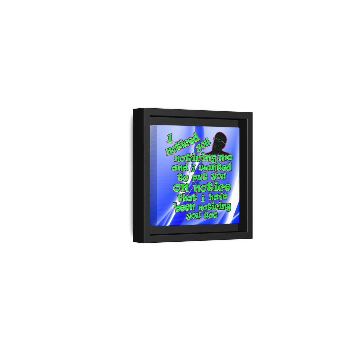noticed you noticing - framed canvas art (blue-white wave)