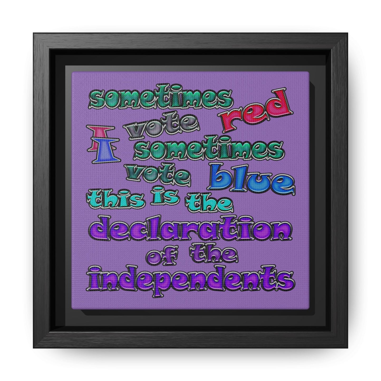 declaration of the independents - framed canvas art (light purple)