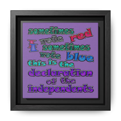 declaration of the independents - framed canvas art (light purple)