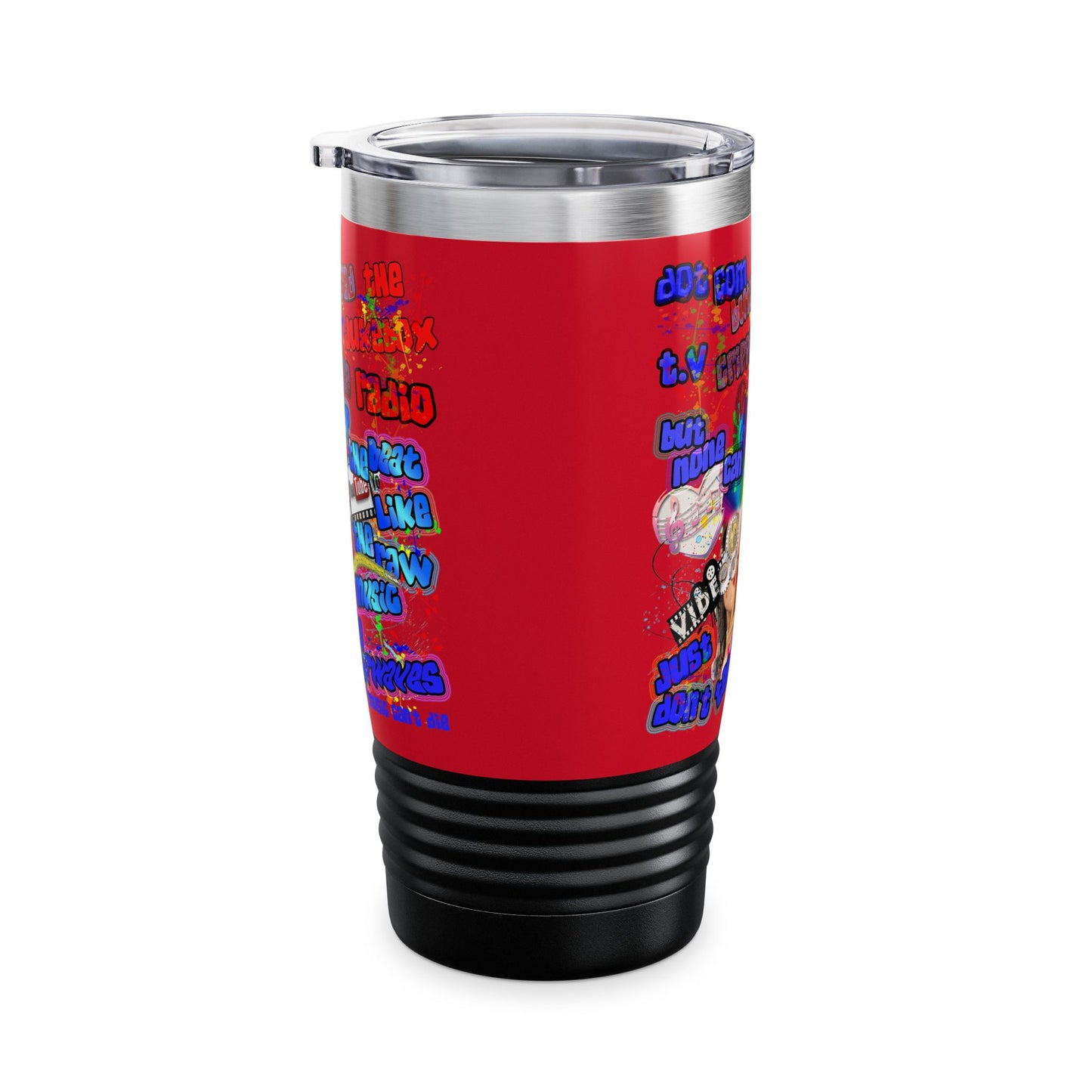 drop the beat - Ringneck Tumbler, 20oz (dark red)