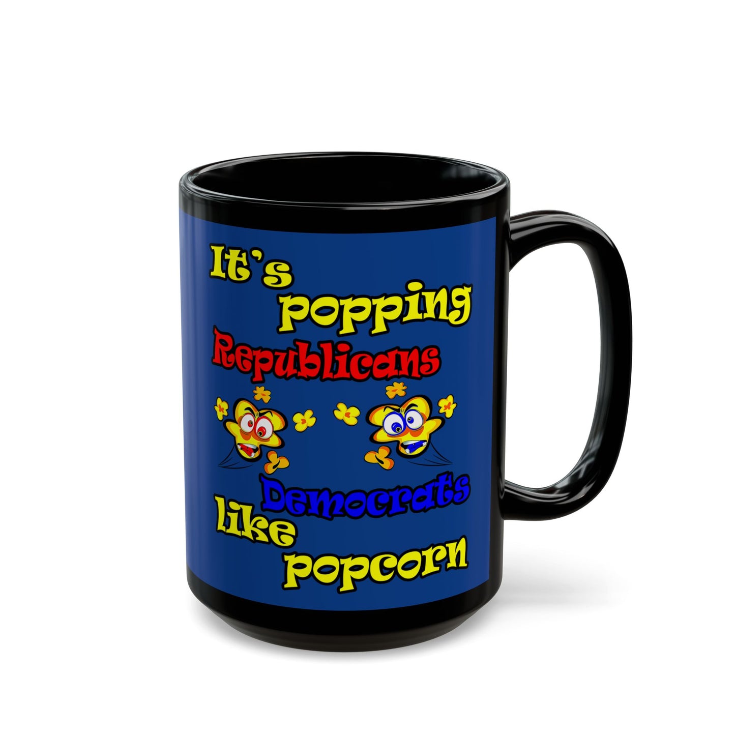popping like popcorn - Black Mug (dark blue)
