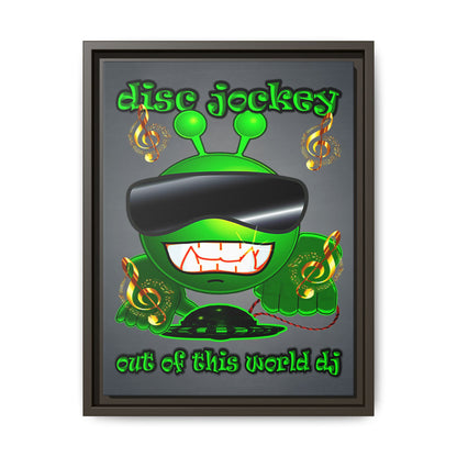 disc jockey - framed canvas art (grey-light grey)