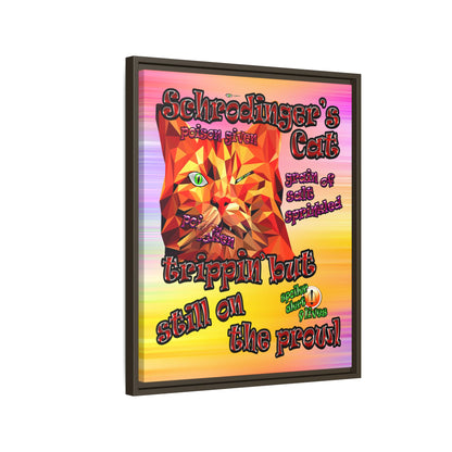 schrodinger's cat - framed canvas art (color blur)