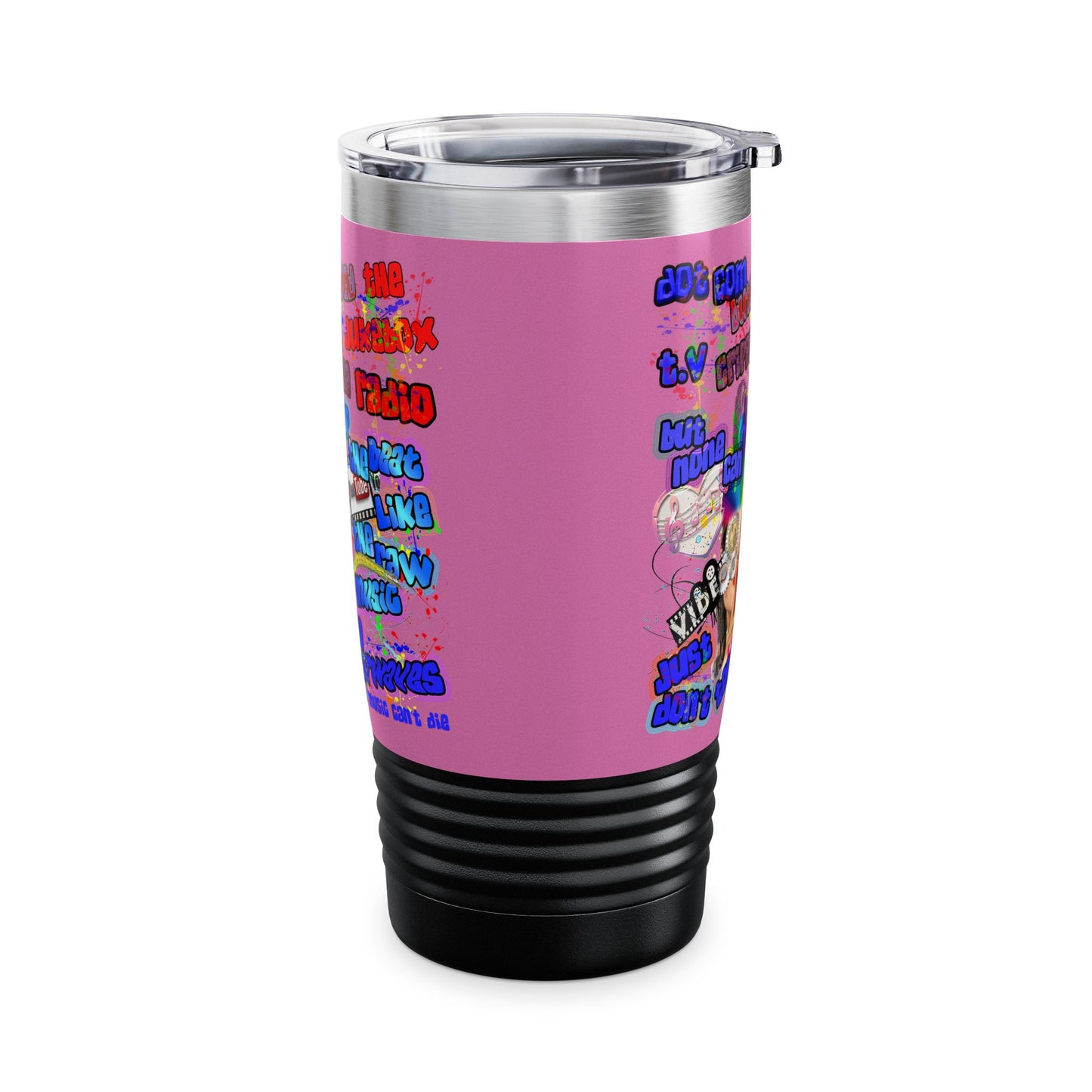 drop the beat - Ringneck Tumbler, 20oz (light pink)
