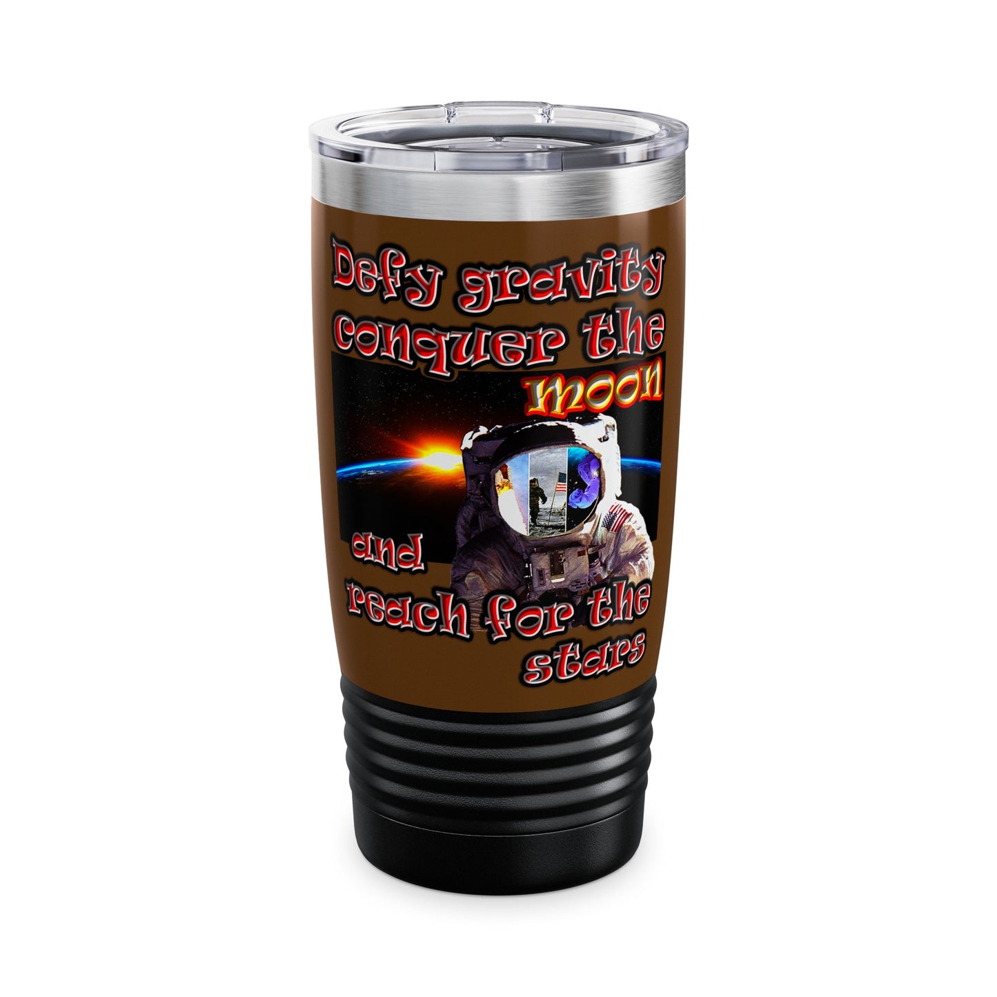 defy conquer reach - Ringneck Tumbler, 20oz (brown)