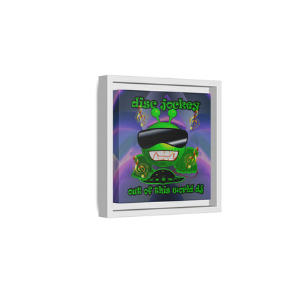disc jockey - framed canvas art (grey-pink wave)