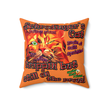 schrodinger's cat - Spun Polyester Square Pillow - (crusta)