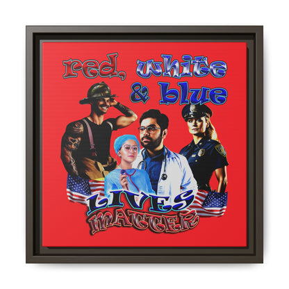 rw&b lives matter - framed canvas art (red)