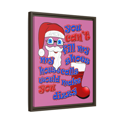 santa's shoes - framed canvas art (light pink)