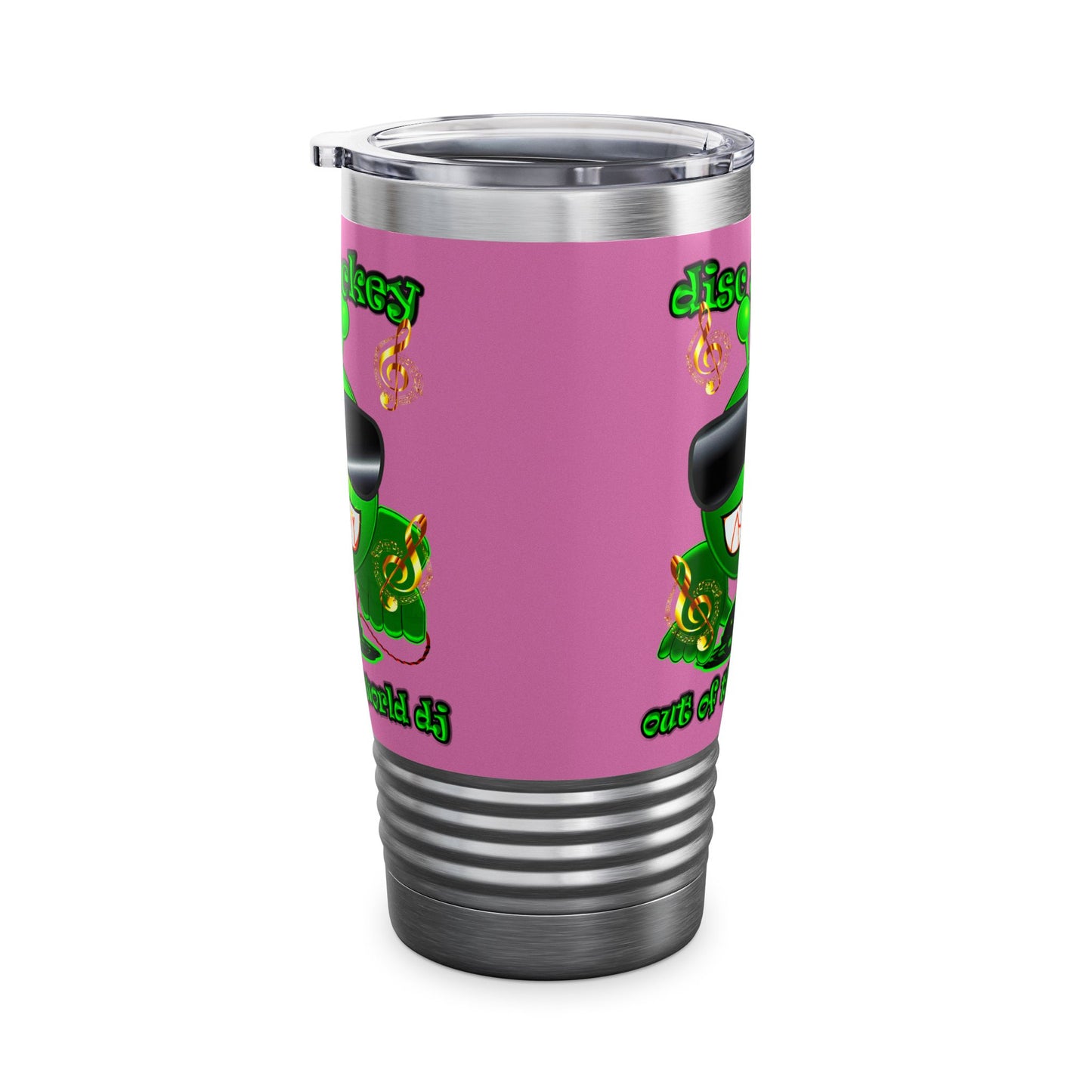 disc jockey - Ringneck Tumbler, 20oz (light pink)