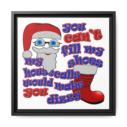 santa's shoes - framed canvas art (white)