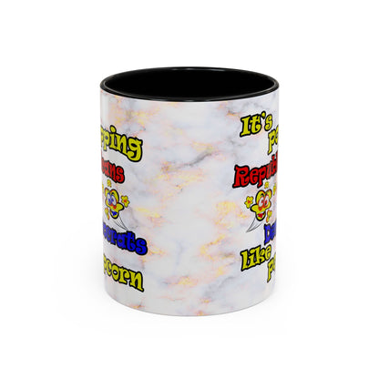 popping like popcorn - Accent Mug (white marble)