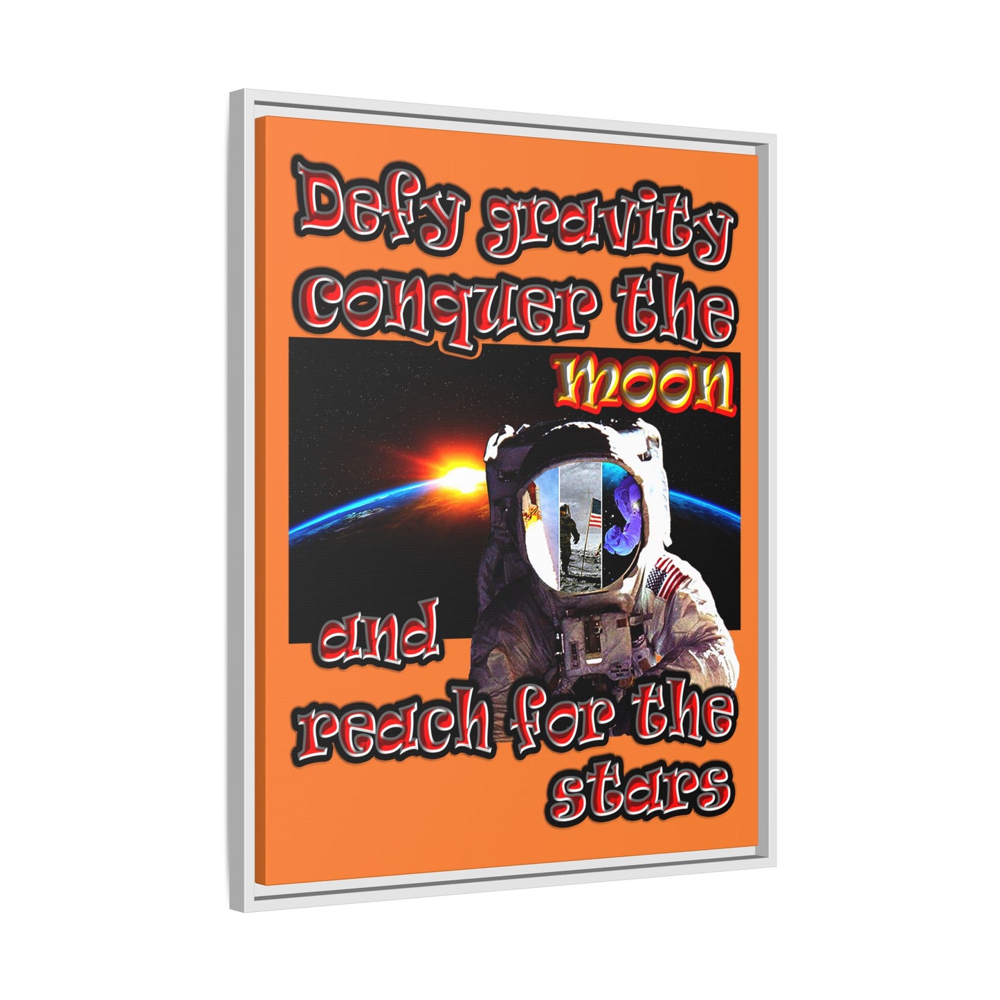 defy conquer reach - framed canvas art (crusta)