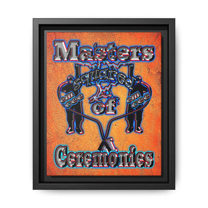 em cee squared - framed canvas art (burnt orange)