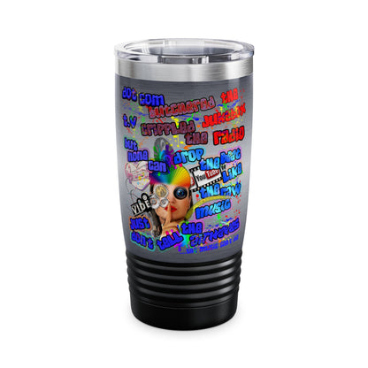 drop the beat - Ringneck Tumbler, 20oz  (brushed nickel)