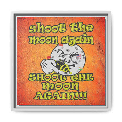 shoot the moon again - framed canvas art (burnt orange)