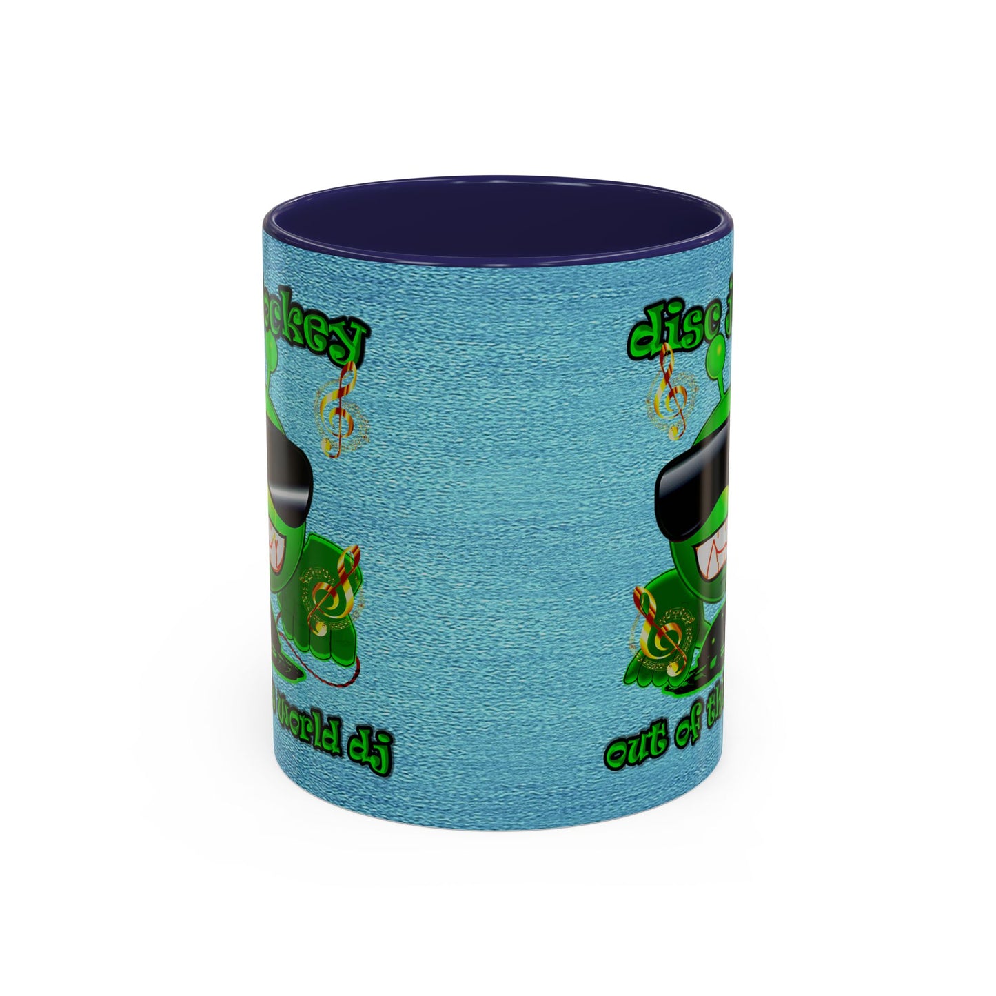 disc jockey - Accent Mug (faded dark blue)